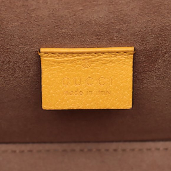 Gucci Bamboo GG flora PVC & leather 2way handbag Yellow 603221 - Picture 9 of 11